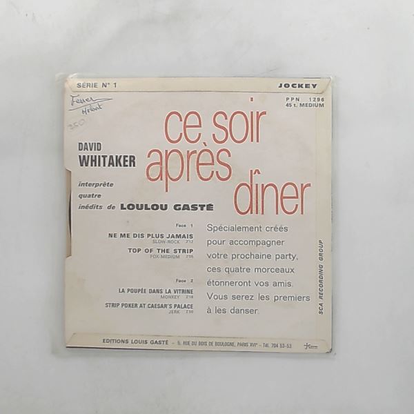 Whitaker David — Ce Soir Apres Diner