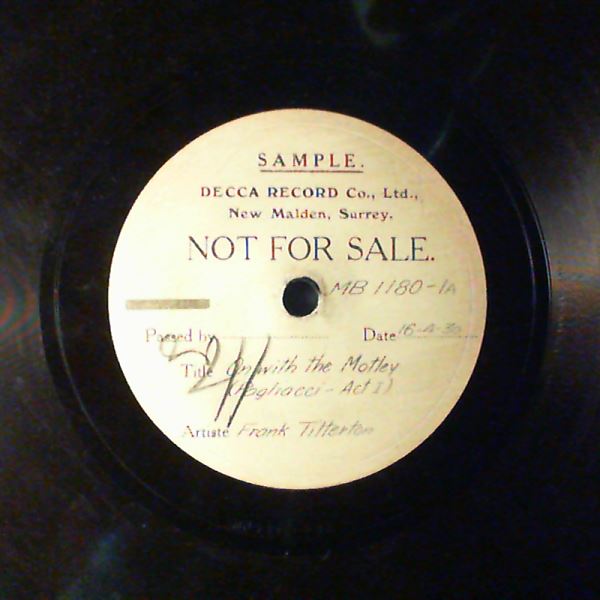 Titterton Frank — Leoncavallo - On With The Motley (Pagliacci - Act 1)