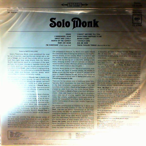 Thelonious Monk — Solo Monk