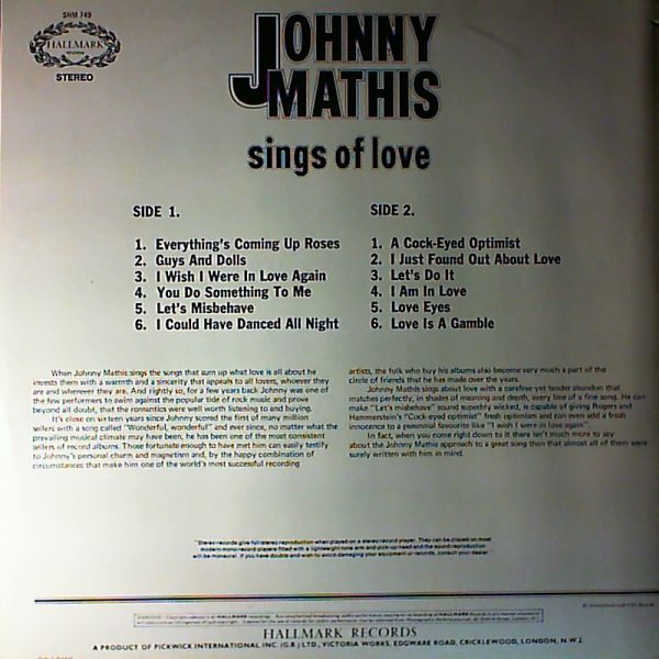Mathis Johnny — Sings of love