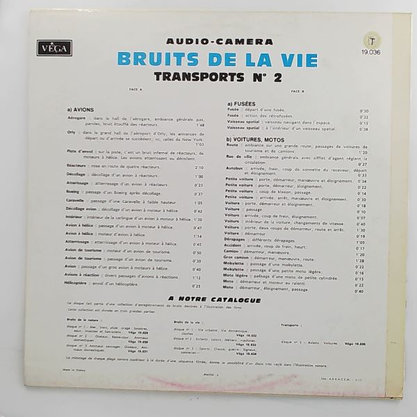 Audio-Camera — Bruits De La Vie: Transports (N° 2) - Avions - Fusees - Voitures - Motos