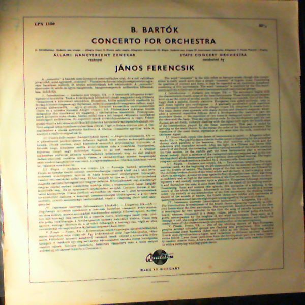 State Concert Orchestra (cond. Ferencsik J.) — Bartok - Concerto for Orchestra