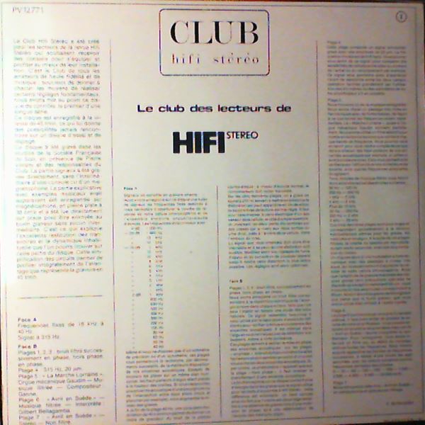 No Artist — Club Hifi Stereo Disque D'essai