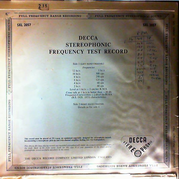 No Artist — Stereophonic Frequency Test Record