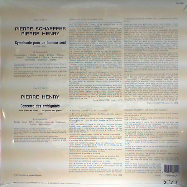 Schaeffer Pierre, Henry Pierre — Symphonie Pour Un Homme Seul / Concerto Des Ambiguites