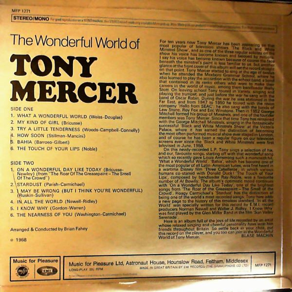 Mercer Tony — Wonderful World Of Mercer Tony