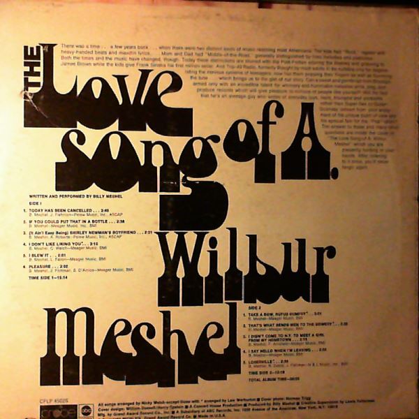 Meshel Billy — Love Song Of A. Wilbur Meshel