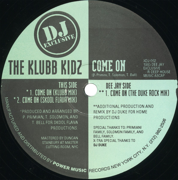 The Klubb Kidz — Come On 95 Remix / Pee-Tee's Revenge