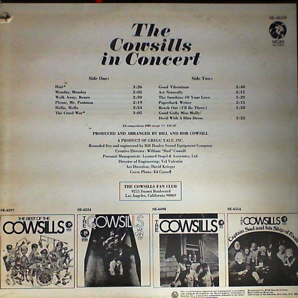 Cowsills — In concert