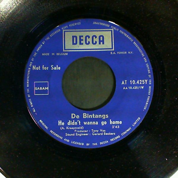 De Bintangs — He Didn't Wanna Go Home / The Dying Of Mr. Fernandez