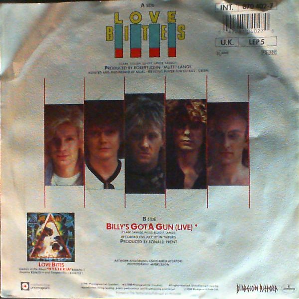 Def Leppard — Love Bites/ Billy`s A Gun (Live)