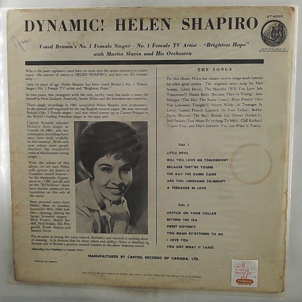 Shapiro Helen — Britain's No.1 Female Artist Sings The Big Hits Of The 60's ('Tops' With Me)