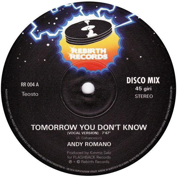 Andy Romano — Tomorrow You Don't Know / Lady Of Fire