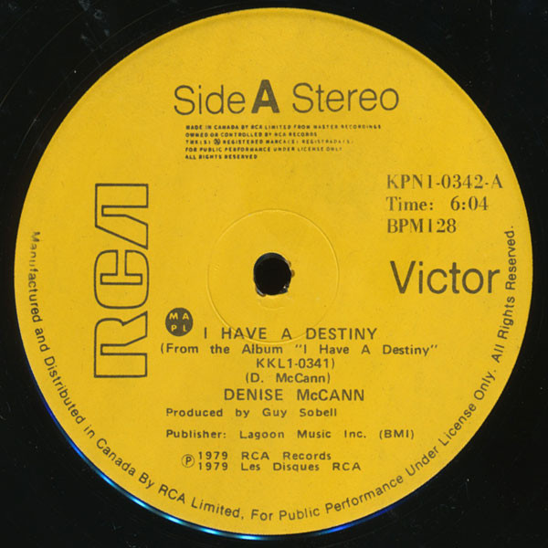 Denise McCann — I Have A Destiny / I Like The Look