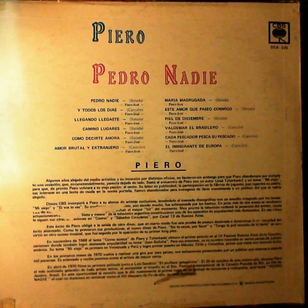 Piero (De Benedictis Piero) — Pedro Nadie