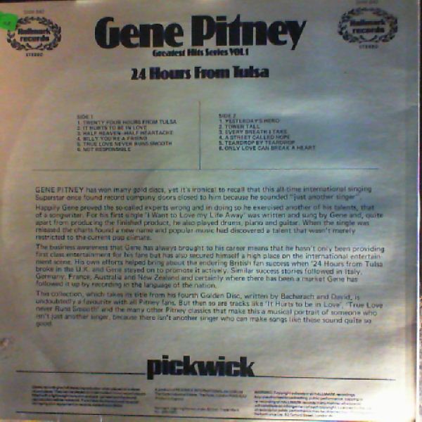 Pitney Gene — 24 Hours From Tulsa (Greatest Hits Series Vol. 1)