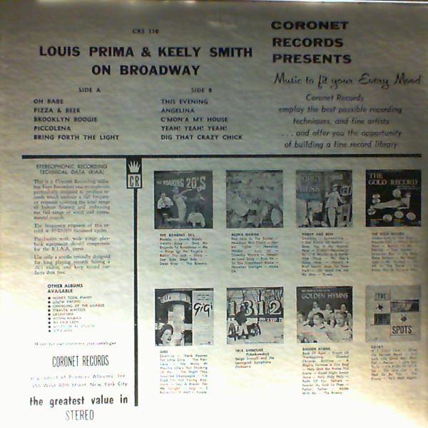 Prima Louis & Smith Keely — Prima Louis & Smith Keely On Broadway