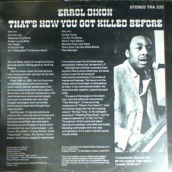 Dixon Errol — That's How You Got Killed Before