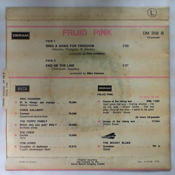 Frijid Pink — Sing A Song For Freedom ○ End Of The Line
