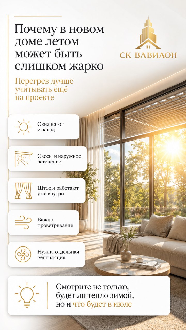 Почему в новом доме летом может быть слишком жарко❓