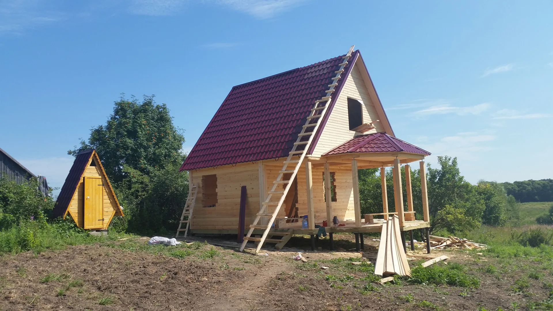 Дом из бруса с террасой