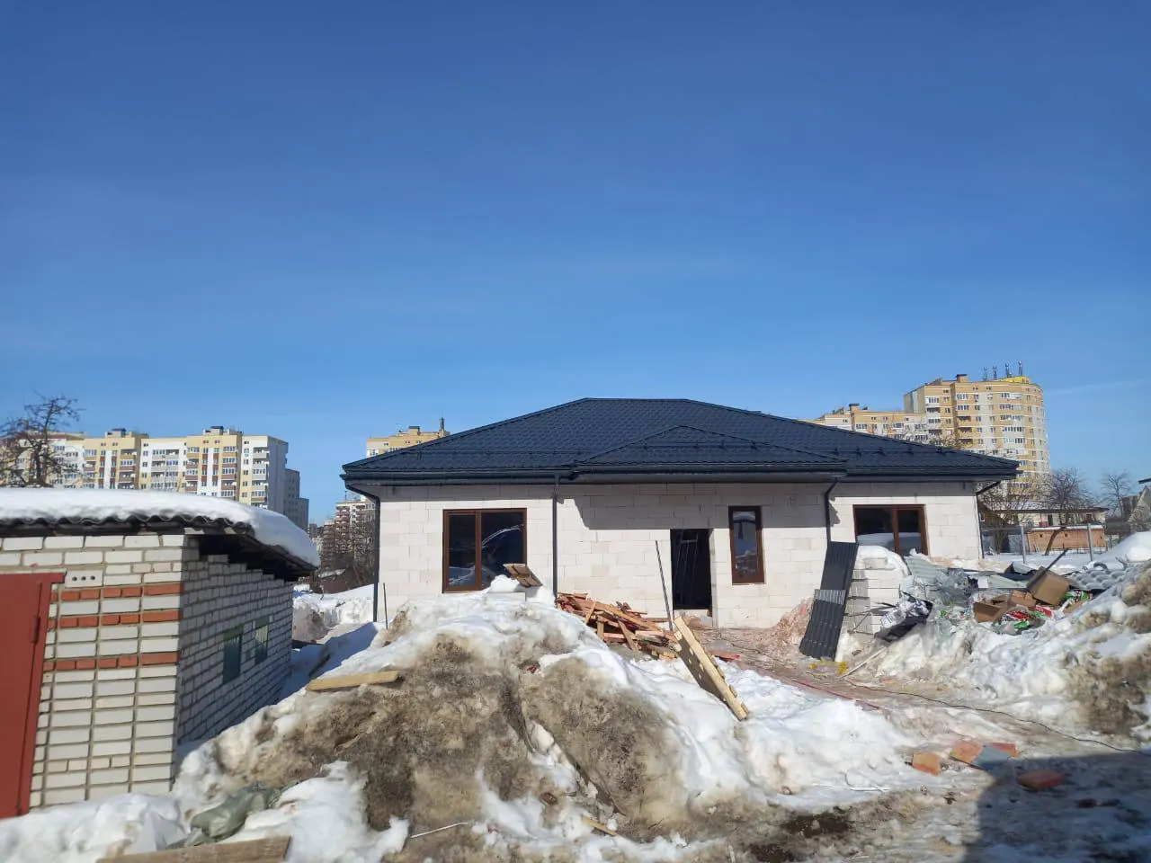 Дома из газоблока и кровельные работы — кладка стен из газоблока, фото 3