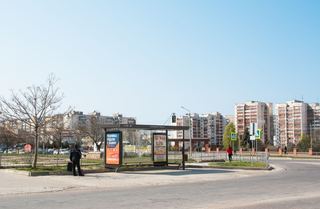 Ситилайты — ул. 9 Мая, ост. Супермаркет «Фуршет», на запад