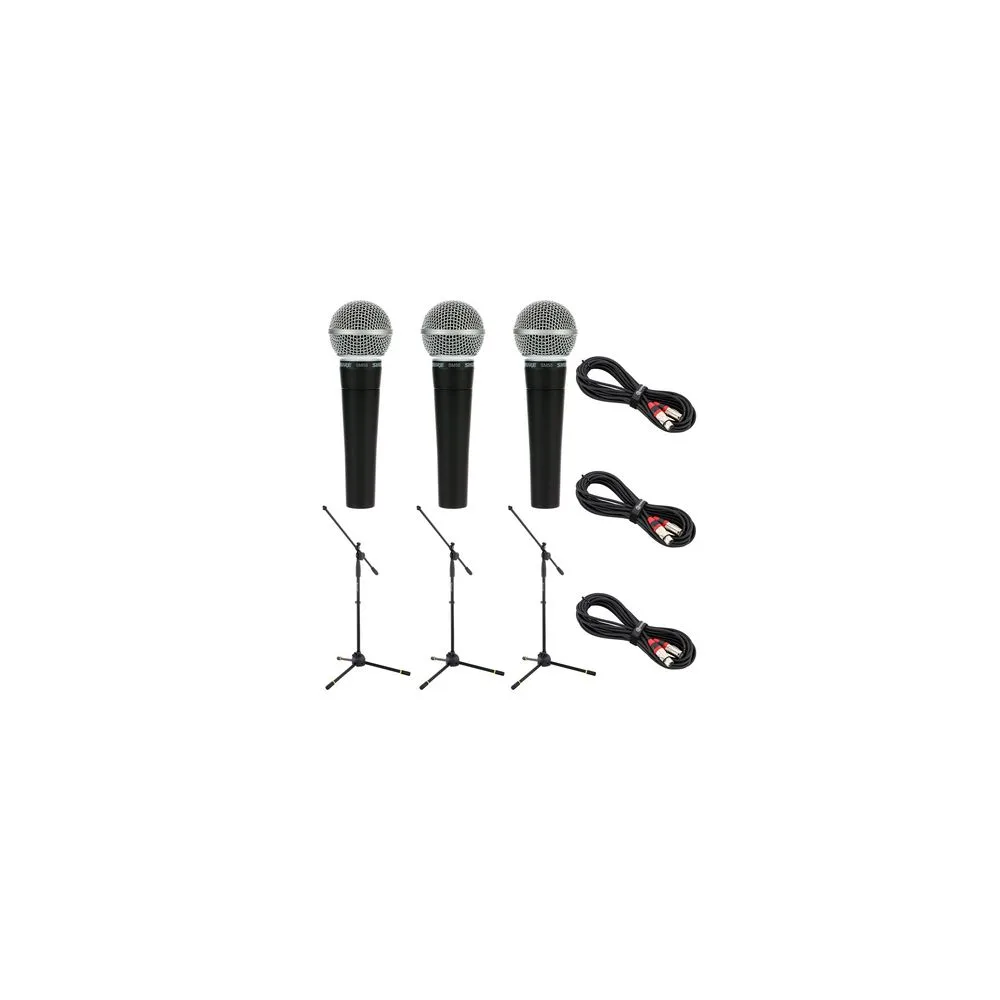 Shure SM 58 Triple stand+cable Set