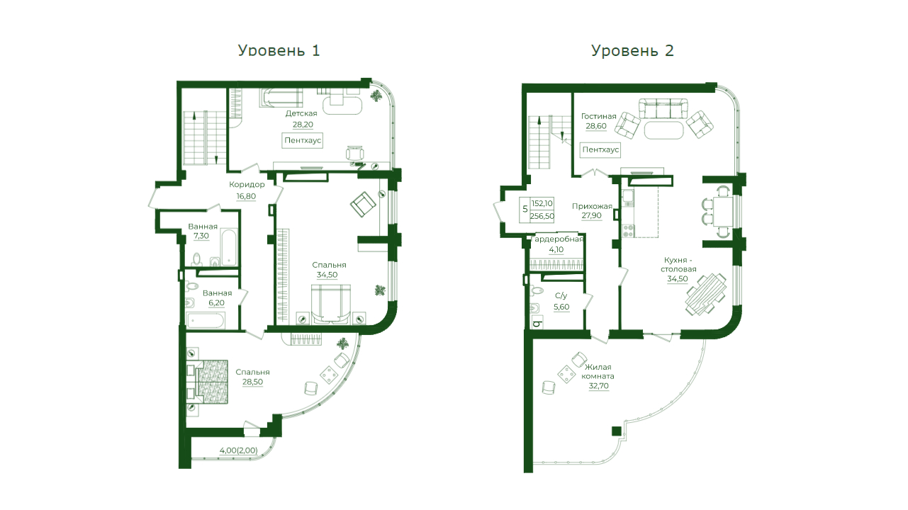 Планировка Пентхаус в ЖК «LIME city»