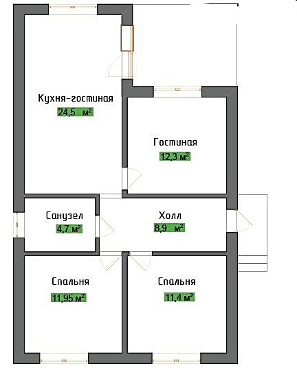 Планировка 3-комн. в ЖК «Усадьба Виктория»