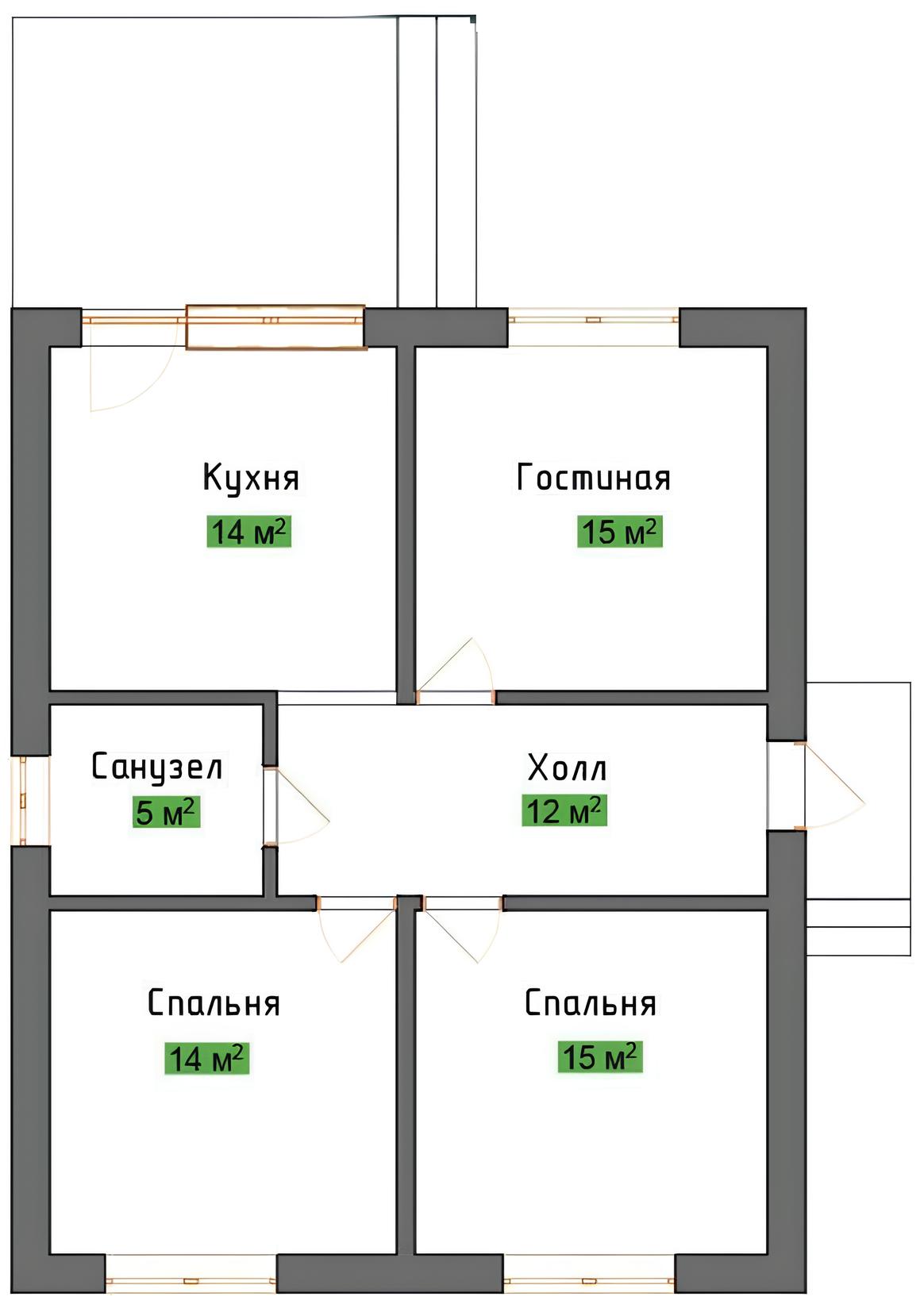 Планировка 3-комн. в ЖК «Усадьба Виктория»