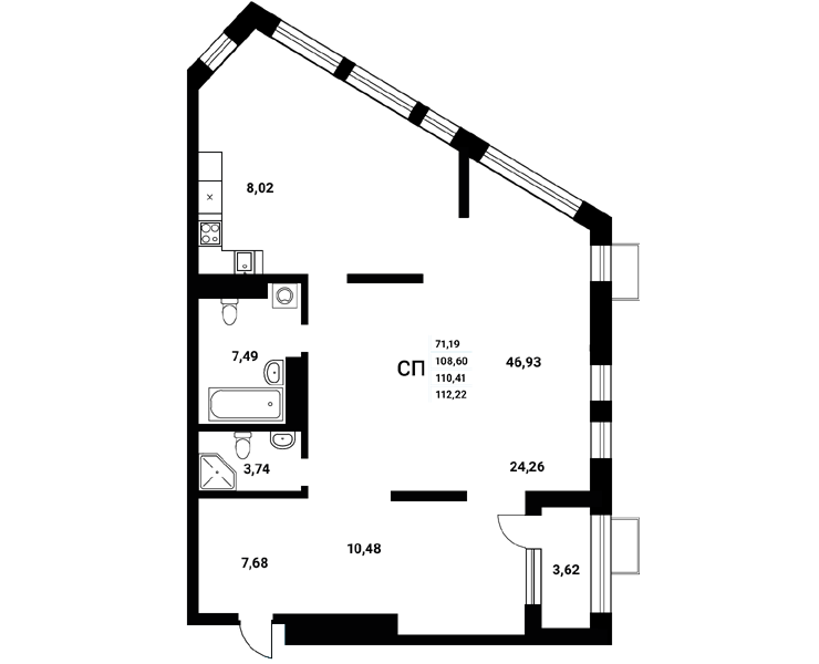 Планировка 4-евро в ЖК «Z-town»