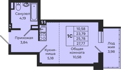 Планировка Студия в ЖК «Мечта»