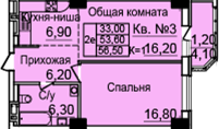 Планировка Студия в ЖК «Созвездие»