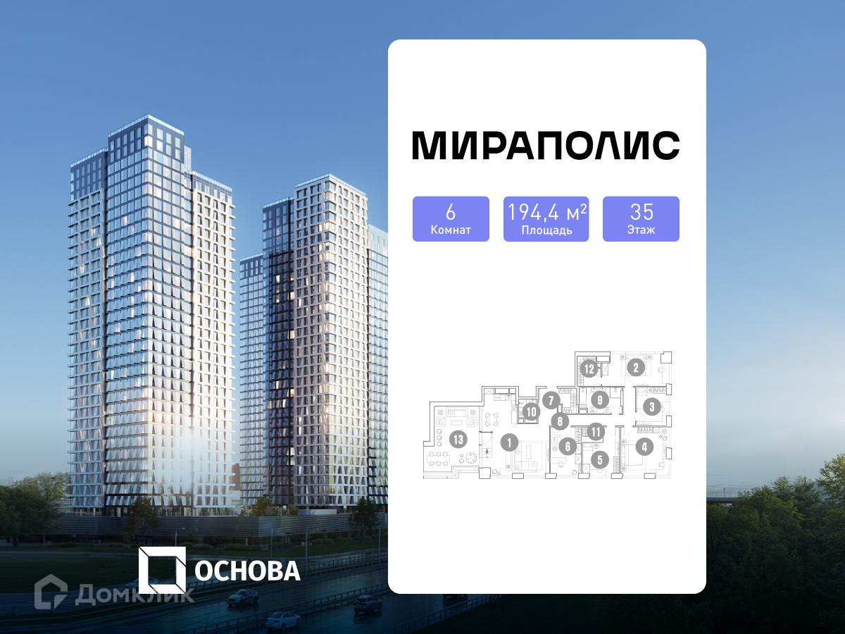 Планировка Пентхаус в ЖК «квартал «МИРАПОЛИС»