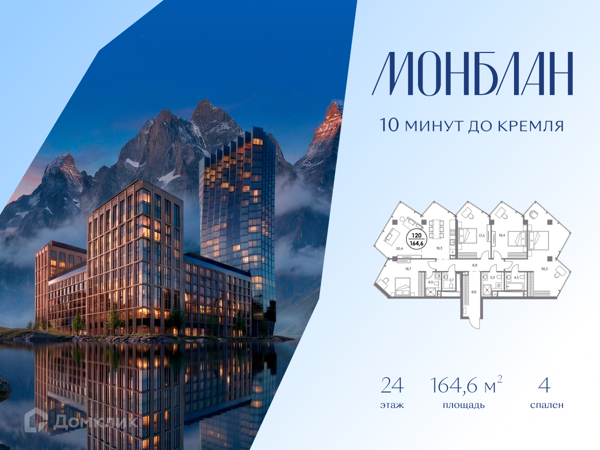 Планировка Пентхаус в ЖК «Монблан»