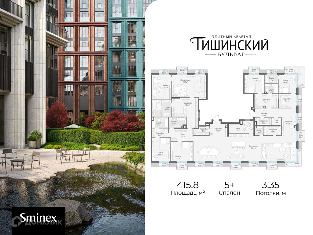 Планировка Пентхаус в ЖК «Элитный квартал «Тишинский бульвар»