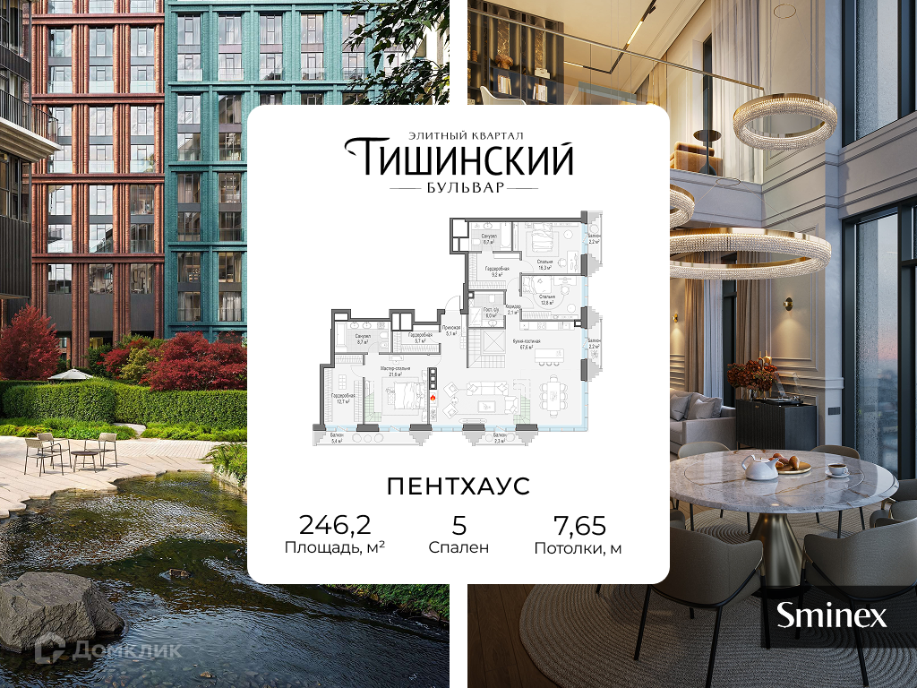 Планировка Пентхаус в ЖК «Элитный квартал «Тишинский бульвар»