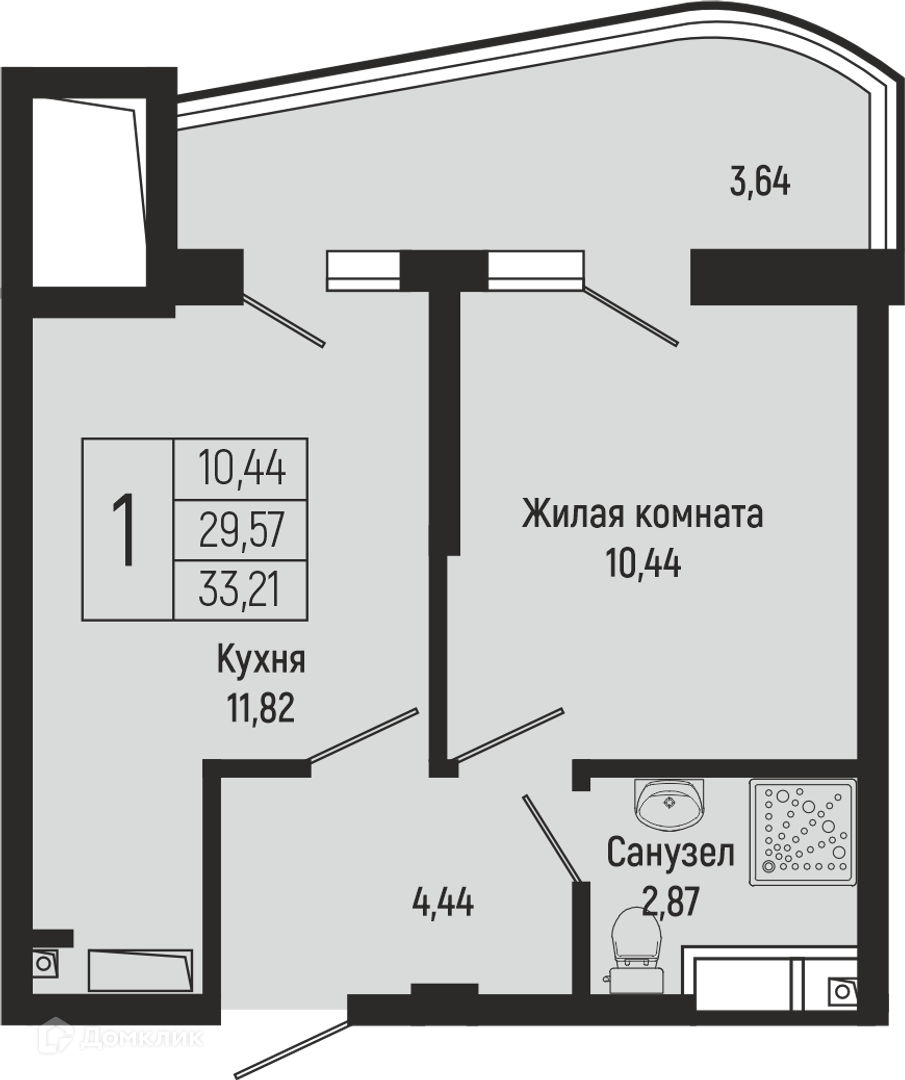Планировка 2-комн. в ЖК «Sun Hills Olginka»