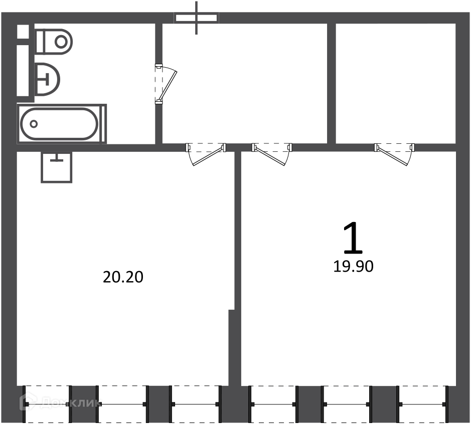 Планировка 1-комн. в ЖК «Светланова ул., д. 11, к. 2 (Московские кварталы)»
