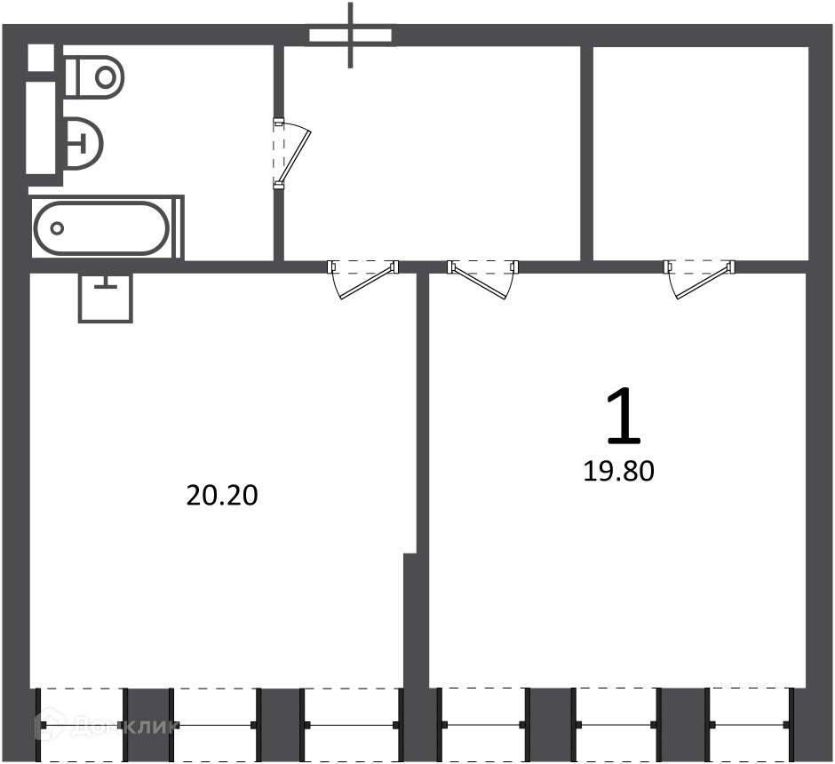Планировка 1-комн. в ЖК «Светланова ул., д. 11, к. 2 (Московские кварталы)»