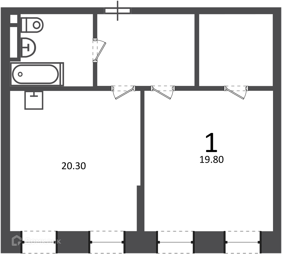 Планировка 1-комн. в ЖК «Светланова ул., д. 11, к. 2 (Московские кварталы)»