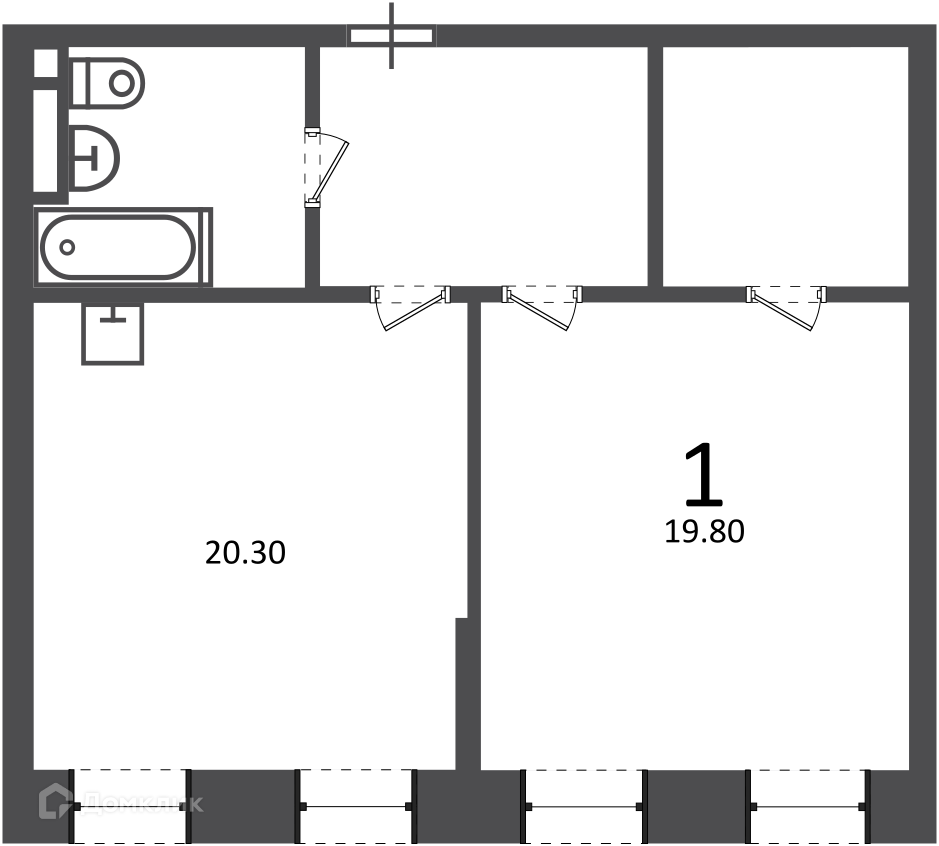 Планировка 1-комн. в ЖК «Светланова ул., д. 11, к. 2 (Московские кварталы)»