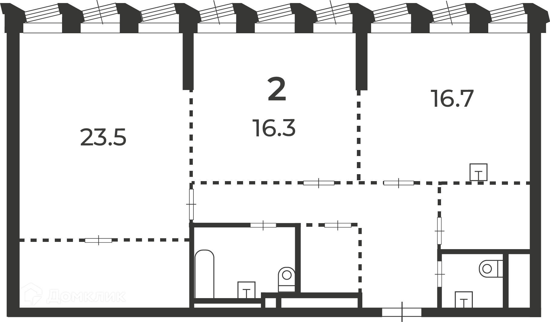 Планировка 2-комн. в ЖК «Светланова, 13 (Московские кварталы)»