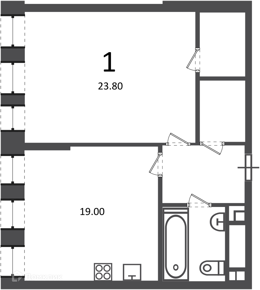 Планировка 1-комн. в ЖК «Светланова ул., д. 11, к. 2 (Московские кварталы)»