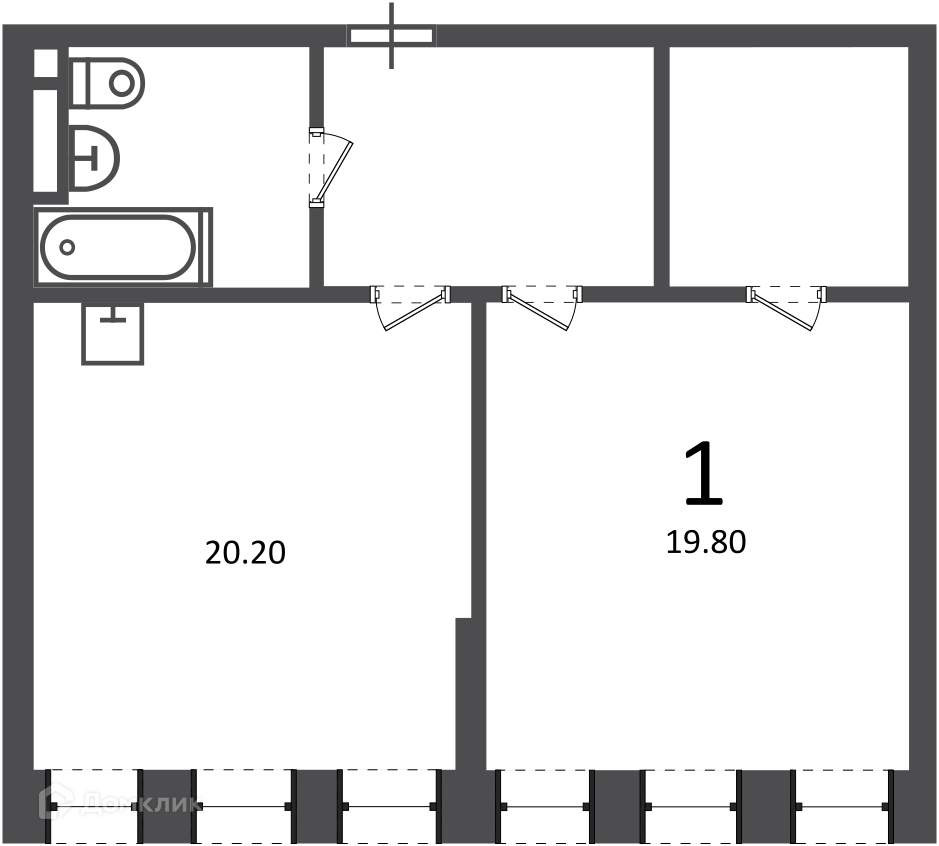Планировка 1-комн. в ЖК «Светланова ул., д. 11, к. 2 (Московские кварталы)»