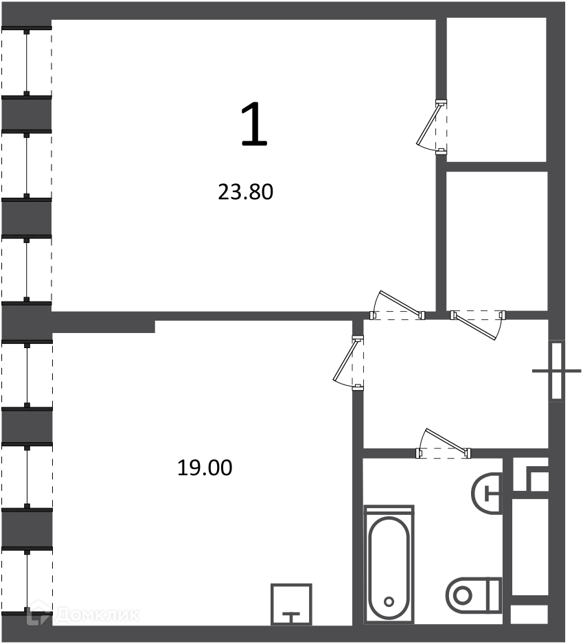 Планировка 1-комн. в ЖК «Светланова ул., д. 11, к. 2 (Московские кварталы)»