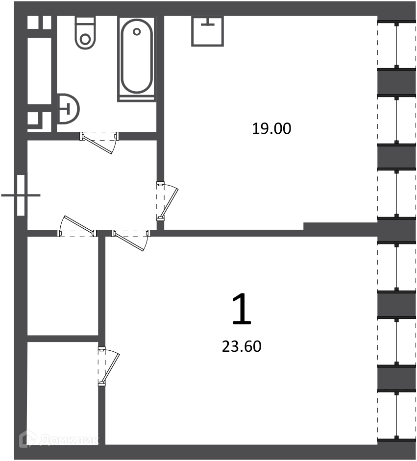 Планировка 1-комн. в ЖК «Светланова ул., д. 11, к. 2 (Московские кварталы)»