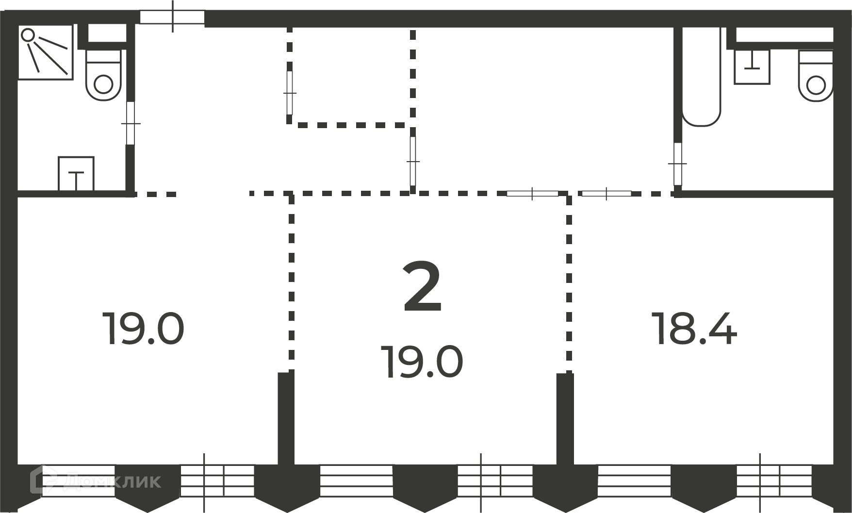 Планировка 2-комн. в ЖК «Светланова, 13 (Московские кварталы)»