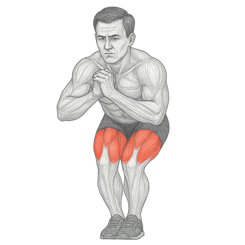 Воздушные приседания с узкой постановкой ног